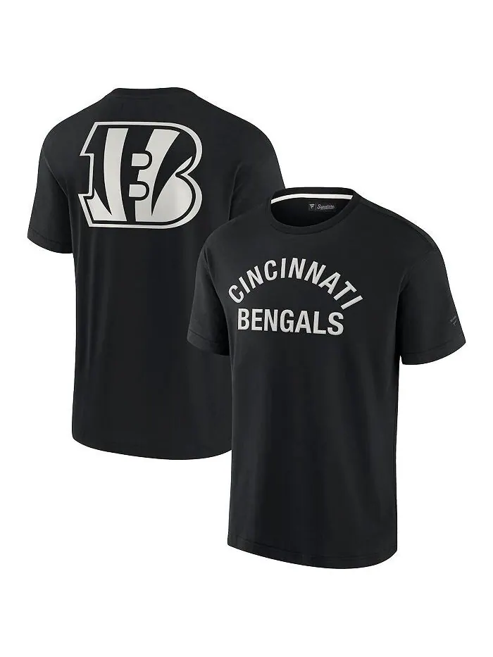 Черная мужская и женская супермягкая футболка Cincinnati Bengals с коротким рукавом Fanatics — изображение 1 из 3, черный
