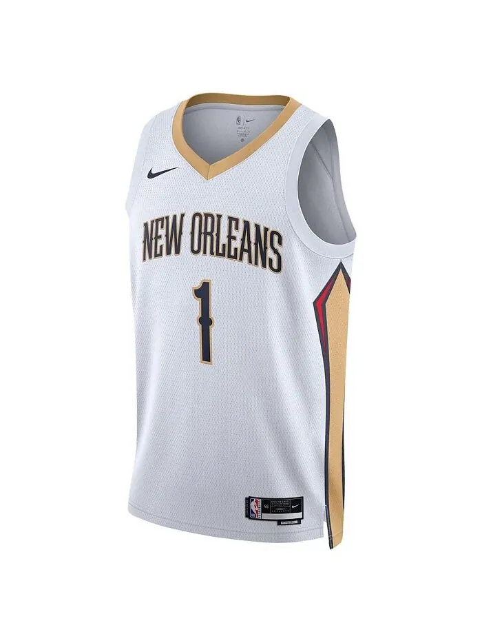 Мужская белая майка Zion Williamson New Orleans Pelicans 2022/23 Swingman — Association Edition Nike — изображение 3 из 3