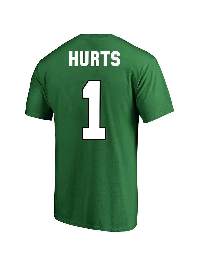 Мужская футболка с логотипом Jalen Hurts Kelly Green Philadelphia Eagles Big and Tall Throwback с — изображение 3 из 3