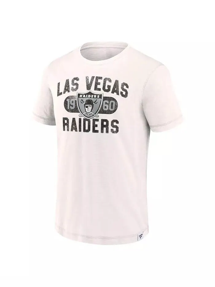 Мужская белая футболка Las Vegas Raiders Team Act Fast Fanatics — изображение 3 из 3