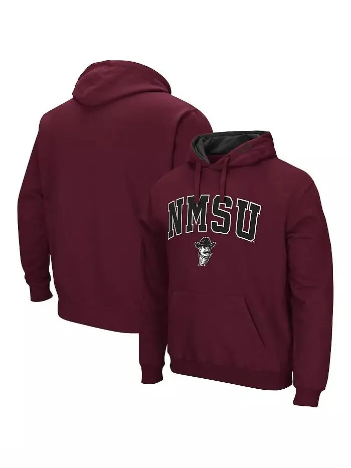 Мужской малиновый пуловер с капюшоном New Mexico State Aggies Arch и Logo Colosseum — изображение 1 из 1