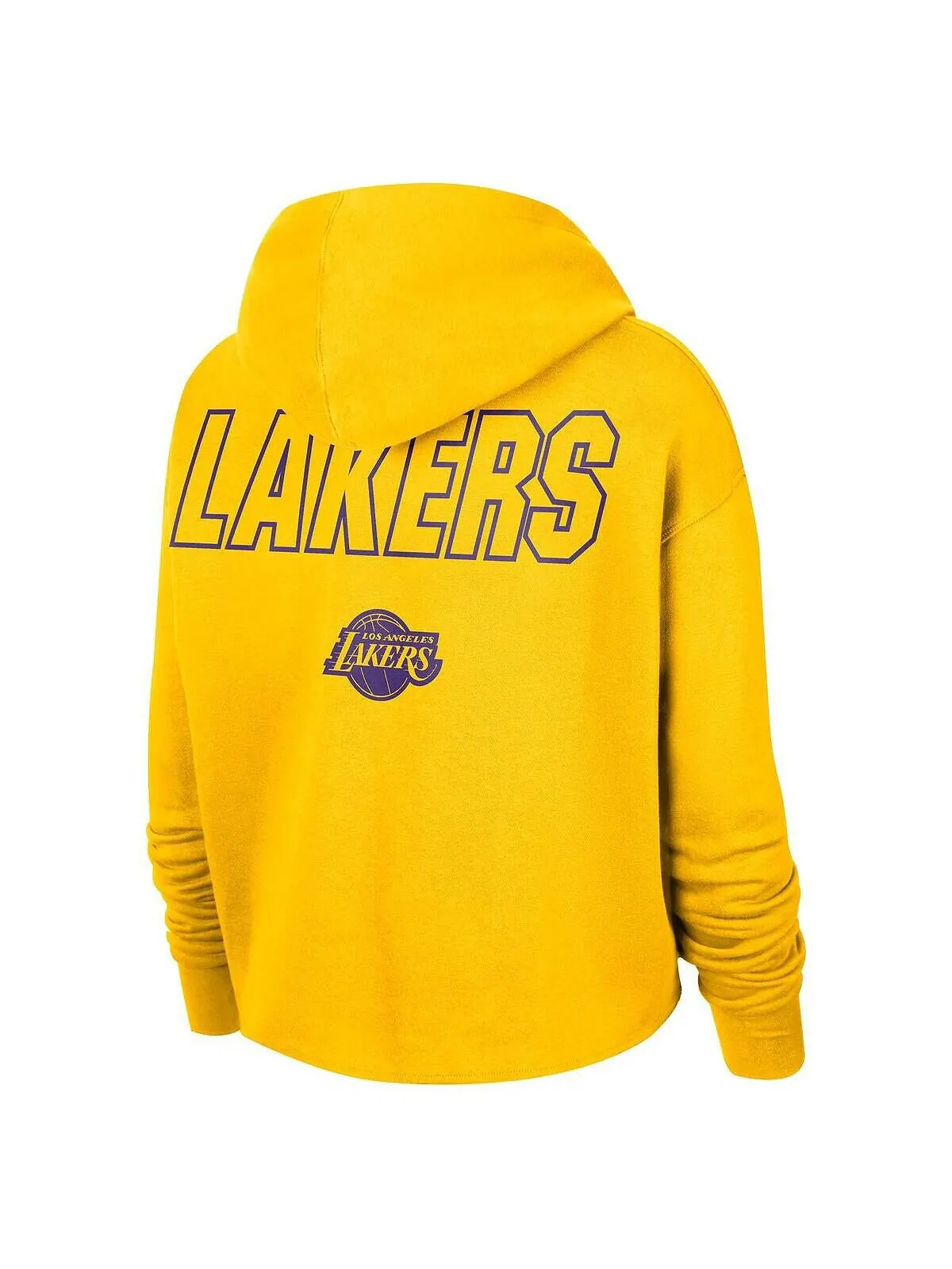 Женский укороченный пуловер с капюшоном Los Angeles Lakers Courtside цвета золотого цвета Nike — изображение 3 из 3