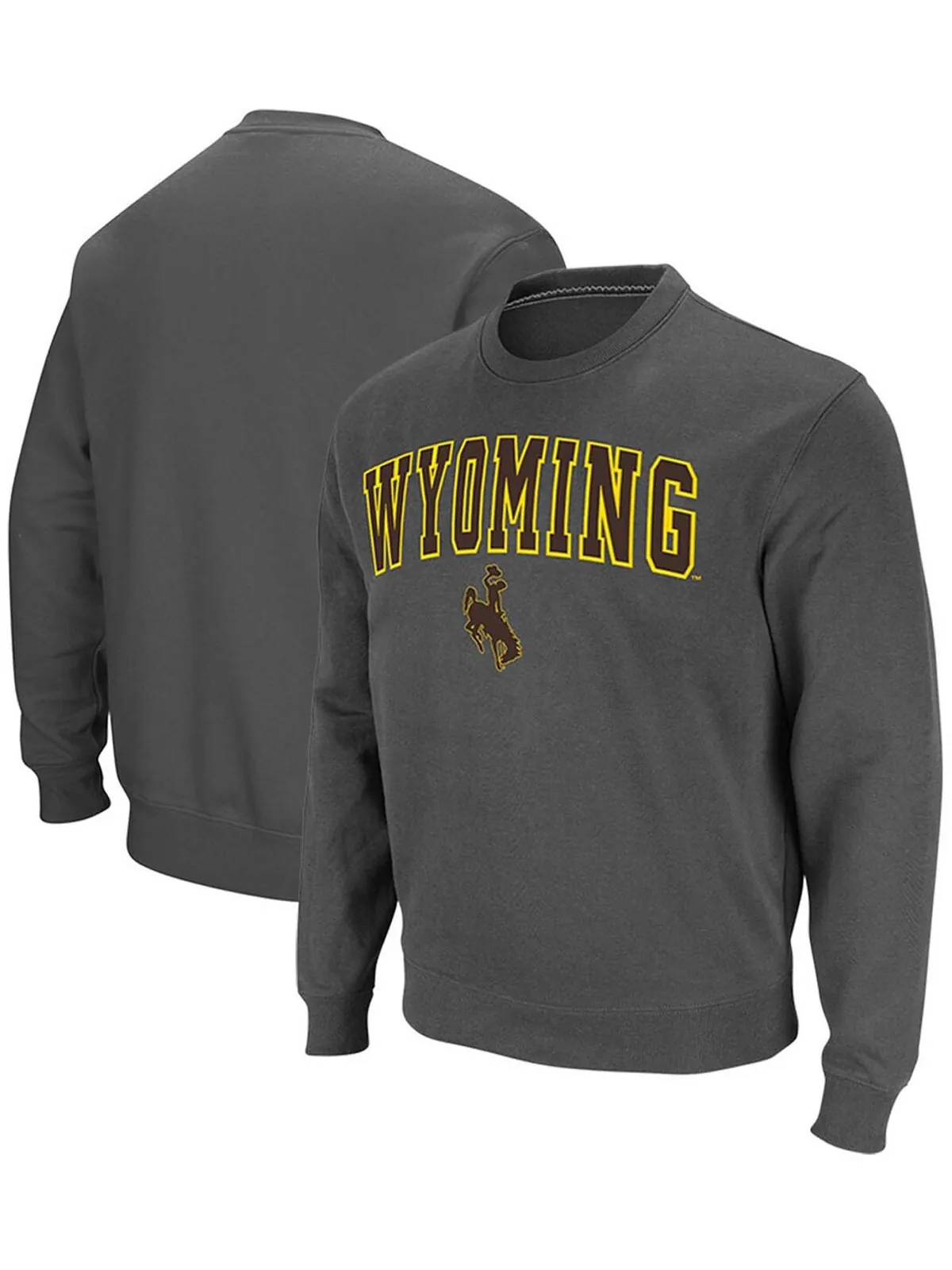Мужская темно-серая футболка wyoming cowboys arch & logo tackle twill pullover sweatshirt Colosseum — изображение 1 из 6
