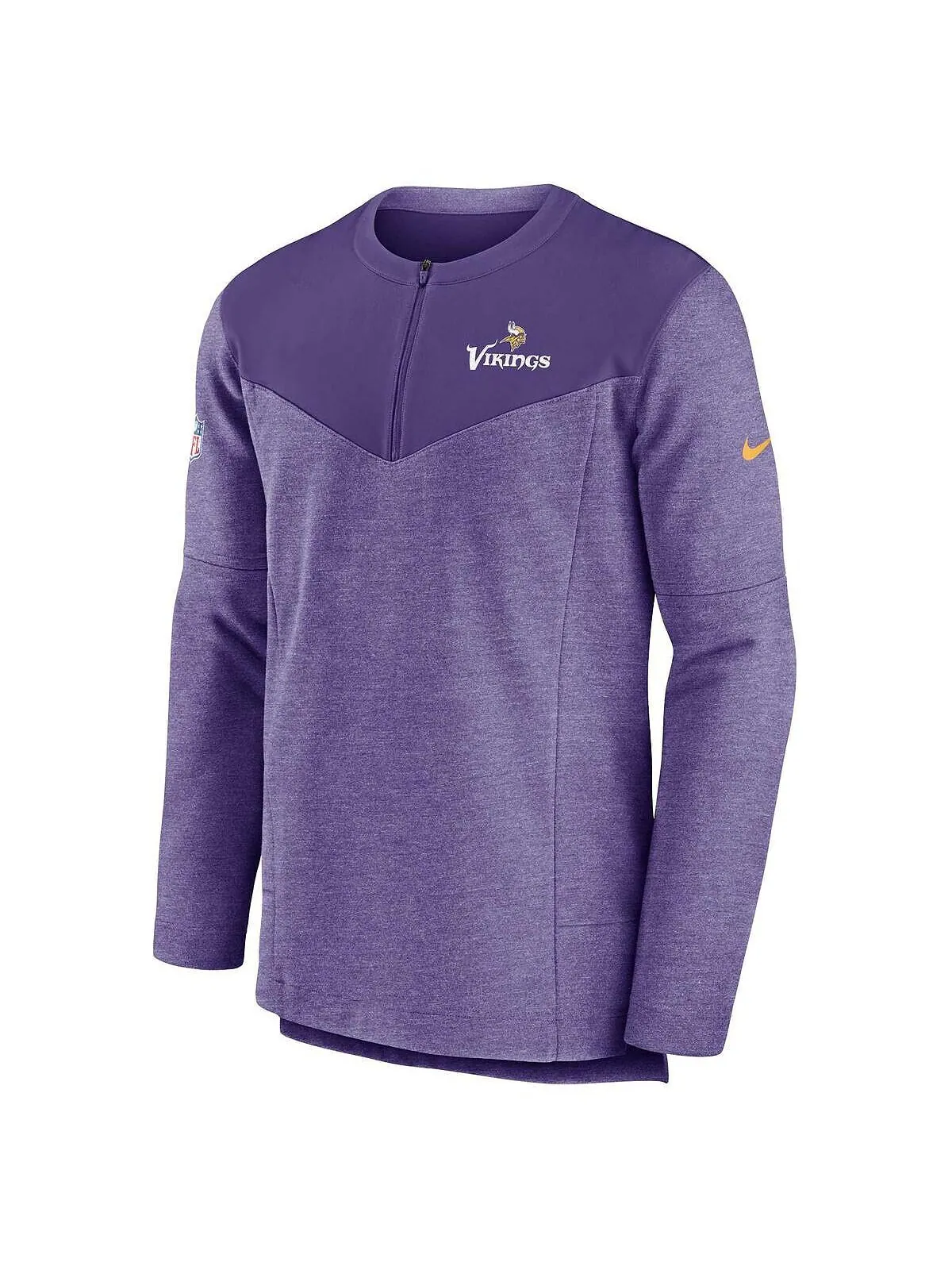 Мужская фиолетовая футболка с молнией четверти Minnesota Vikings Sideline Lockup Performance Nike — изображение 2 из 3