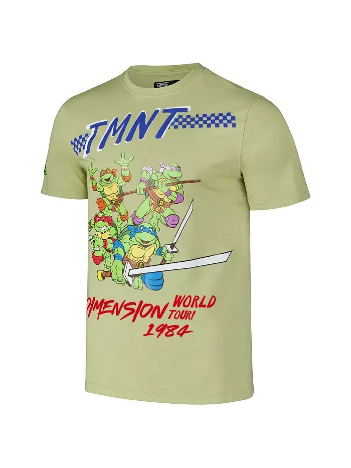 Мужская футболка Teenage Mutant Ninja Turtles Dimension World Tour 1984 зеленого цвета Freeze Max — изображение 2 из 3