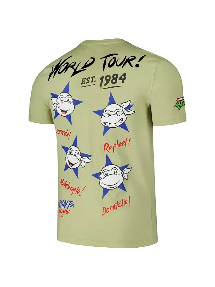 Мужская футболка Teenage Mutant Ninja Turtles Dimension World Tour 1984 зеленого цвета Freeze Max — изображение 3 из 3