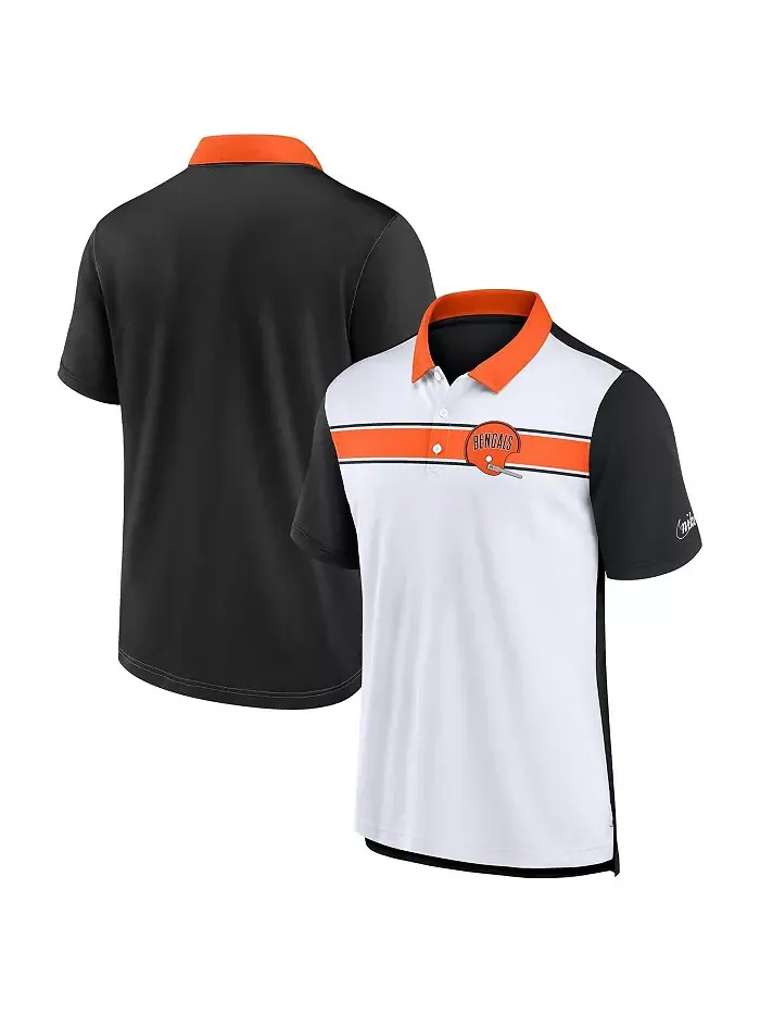 Мужская бело-черная поло Rewind Pique с логотипом Cincinnati Bengals Nike — изображение 1 из 3