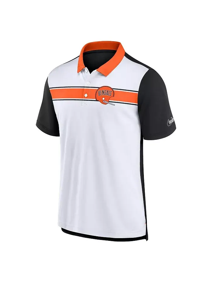 Мужская бело-черная поло Rewind Pique с логотипом Cincinnati Bengals Nike — изображение 3 из 3