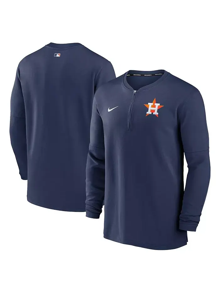 Мужская синяя толстовка Houston Astros Authentic Collection Game Time Performance с молнией до — изображение 1 из 3