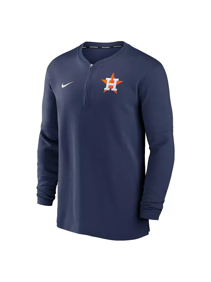 Мужская синяя толстовка Houston Astros Authentic Collection Game Time Performance с молнией до — изображение 2 из 3