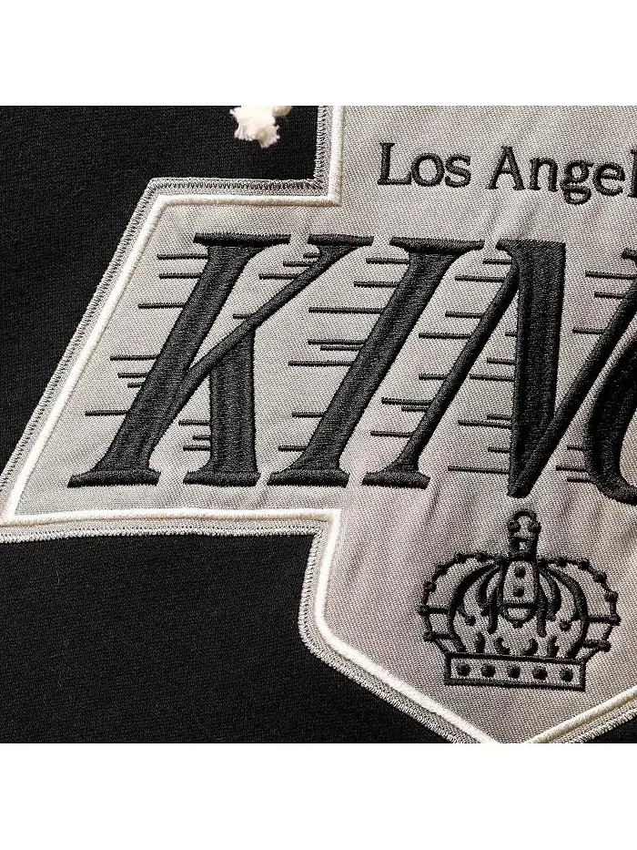 Мужская черная толстовка с капюшоном на шнурках Los Angeles Kings с именем и номером Уэйна Гретцки — изображение 2 из 4