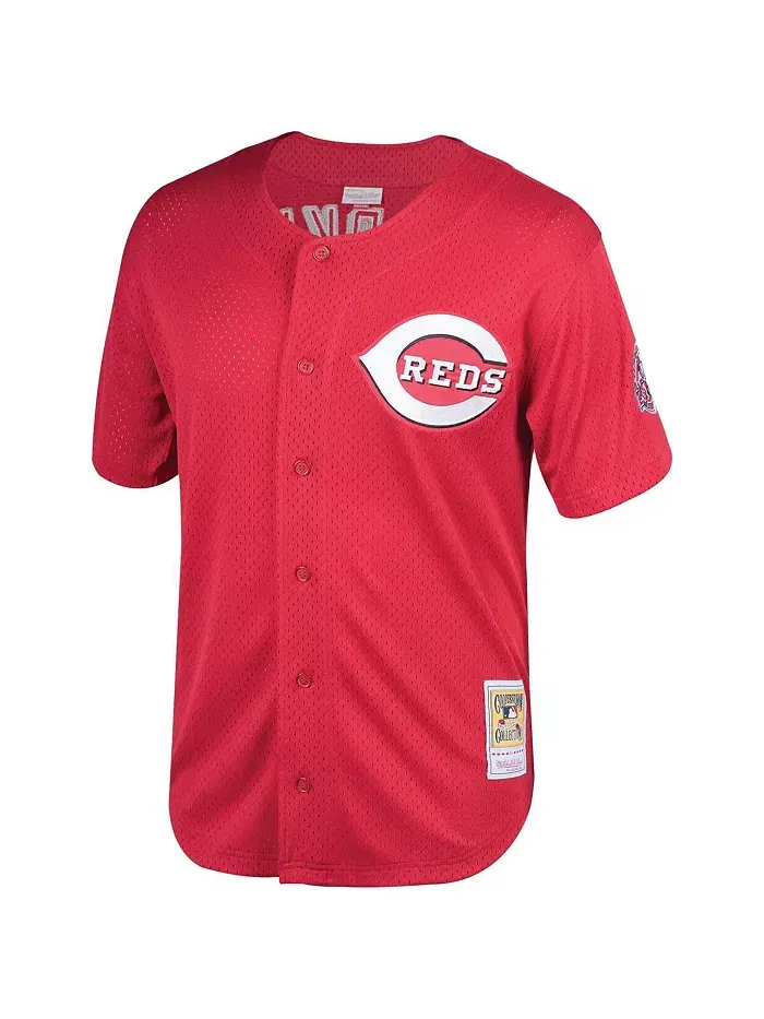 Мужская бейсбольная майка Barry Larkin в красном цвете Cincinnati Throwback Reds Cooperstown Mesh — изображение 3 из 3