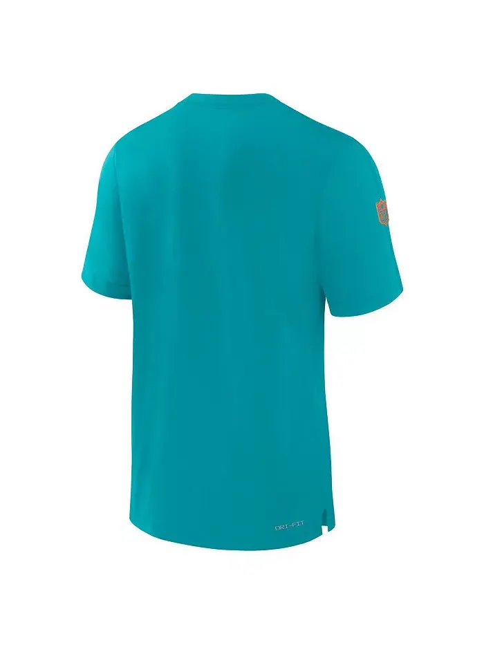 Мужская футболка для игроков Aqua Miami Dolphins Sideline Performance Nike — изображение 2 из 3