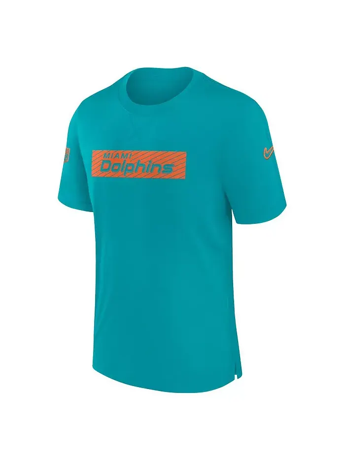 Мужская футболка для игроков Aqua Miami Dolphins Sideline Performance Nike — изображение 3 из 3
