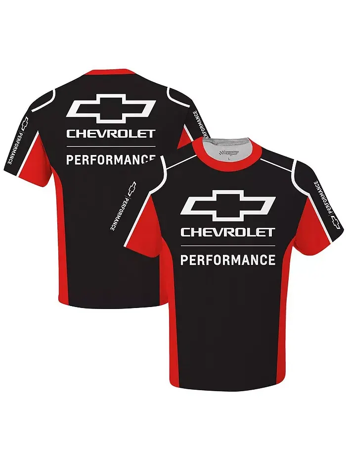 Мужская черная футболка Chevrolet Uniform Checkered Flag Sports
