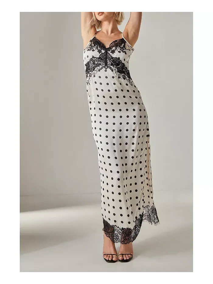 Женское атласное платье макси с кружевной отделкой Nasty Gal — изображение 4 из 7