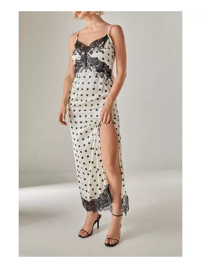 Женское атласное платье макси с кружевной отделкой Nasty Gal — изображение 7 из 7