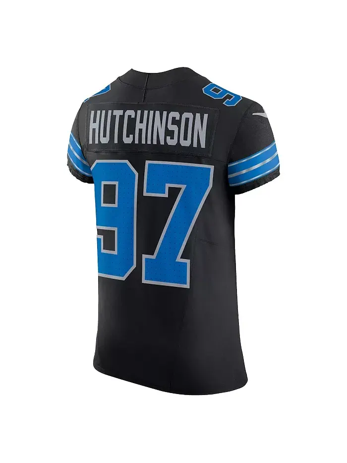 Мужская черная альтернативная элитная джерси Detroit Lions Aidan Hutchinson Vapor F.U.S.E Nike — изображение 3 из 3