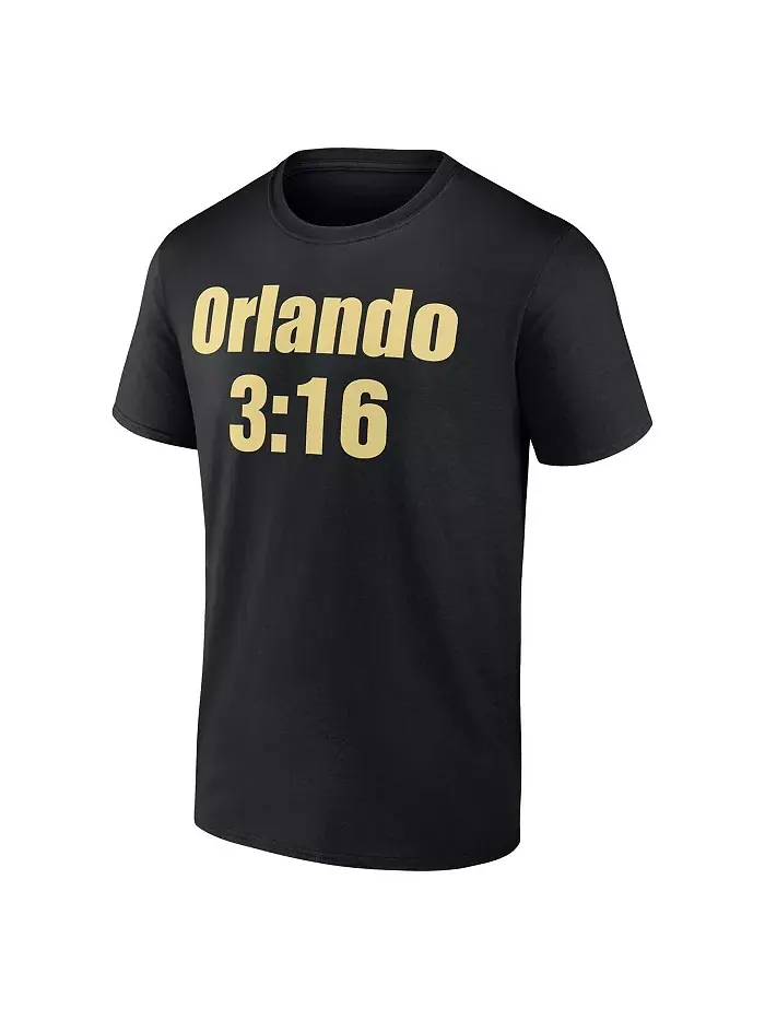 Мужская черная футболка WWE x Orlando City SC 3:16 Fanatics — изображение 2 из 3
