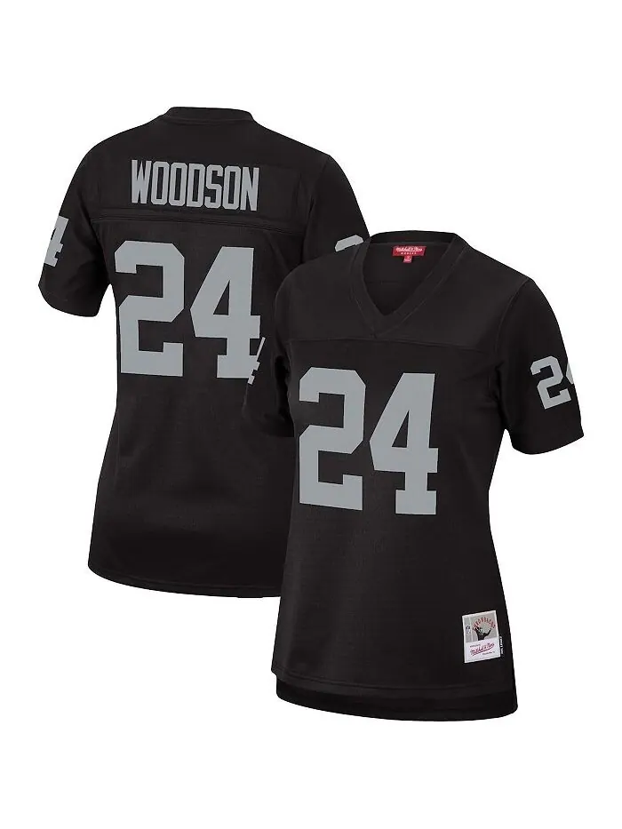Женская черная футболка команды Charles Woodson Las Vegas Raiders Legacy Replica Team Mitchell & — изображение 1 из 3, черный