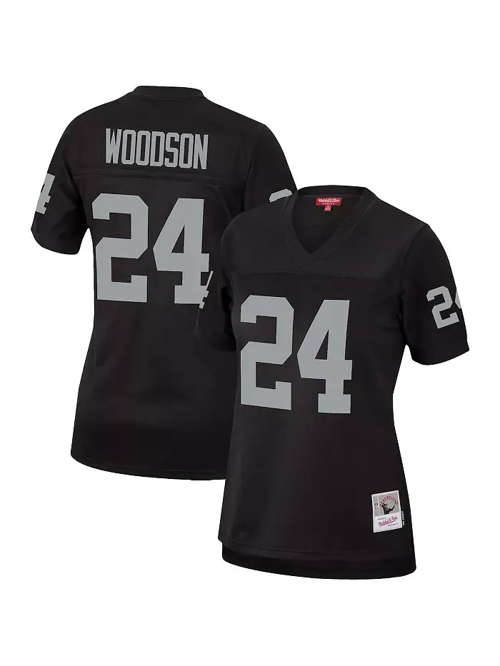 Женская футболка Charles Woodson Black Las Vegas Raiders Legacy Replica Team Jersey Mitchell & Ness — изображение 1 из 3