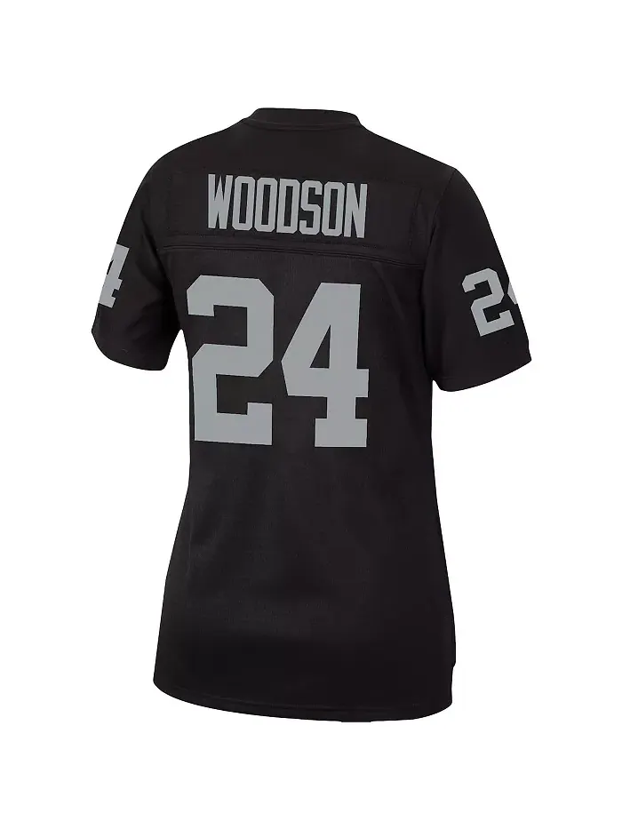 Женская футболка Charles Woodson Black Las Vegas Raiders Legacy Replica Team Jersey Mitchell & Ness — изображение 3 из 3