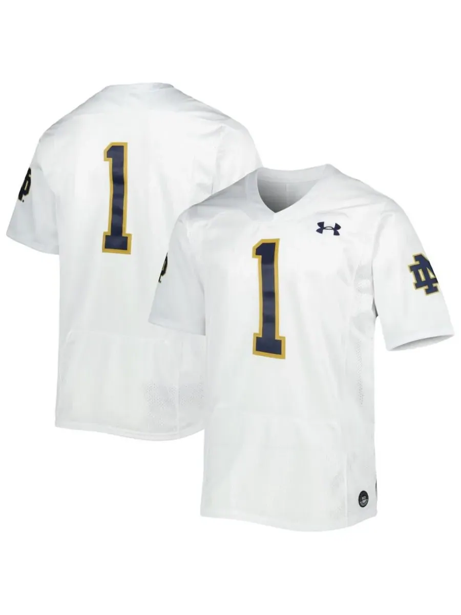 Under Armour Мужская белая футболка Notre Dame Fighting Irish Premier Limited №1 — изображение 1 из 3, белый
