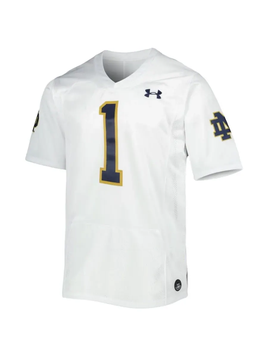 Under Armour Мужская белая футболка Notre Dame Fighting Irish Premier Limited №1 — изображение 3 из 3, белый
