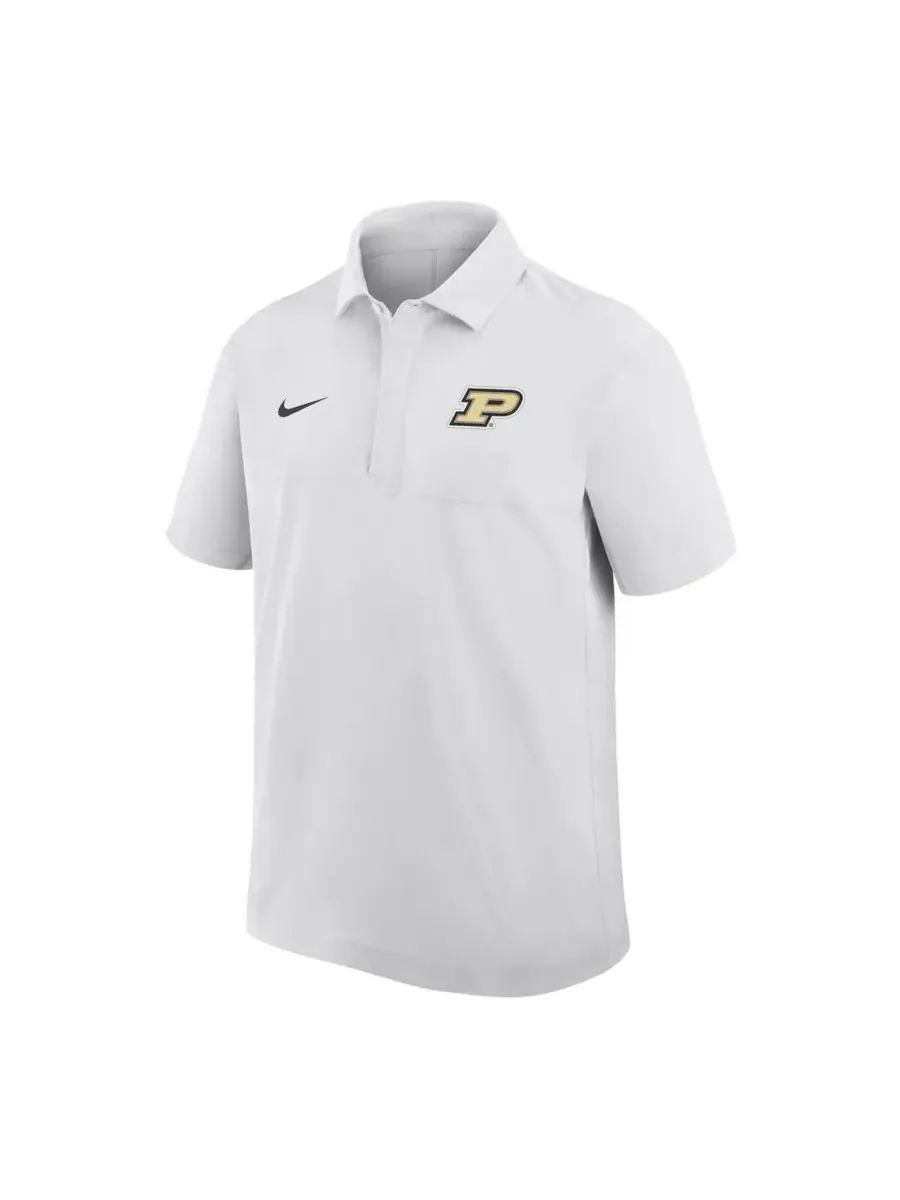 Nike Мужская белая тканая рубашка-поло Purdue Boilermakers — изображение 2 из 3, белый