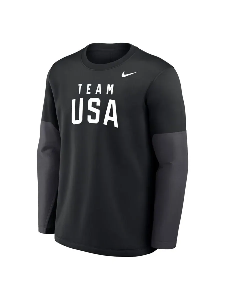 Nike Мужская черная футболка с длинным рукавом Team USA Coaches Therma-FIT — изображение 2 из 3, черный