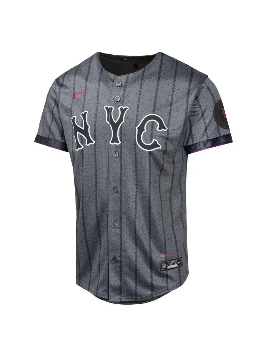 Футболка Big Boys and Girls Хуана Сото Грея New York Mets City Connect Limited Jersey Nike — изображение 2 из 3, серый