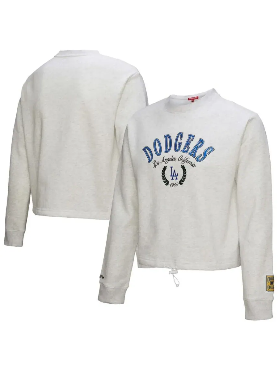 Mitchell & Ness Женская укороченная толстовка с застежкой-пряжкой цвета «Лос-Анджелес Доджерс» — изображение 1 из 3