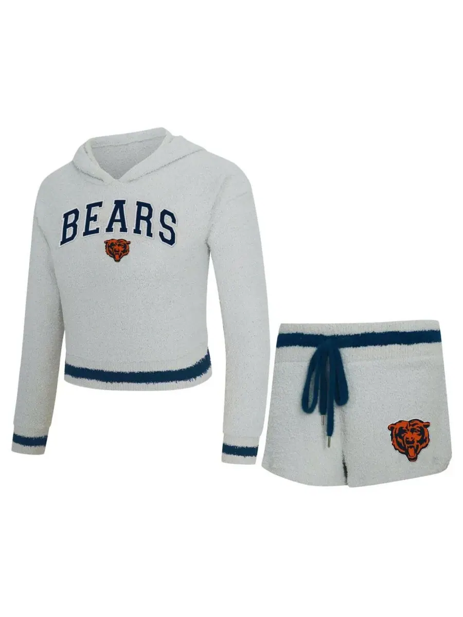 Concepts Sport Женский серый комплект из худи и шорт Whitley с длинными рукавами и символикой — изображение 1 из 3
