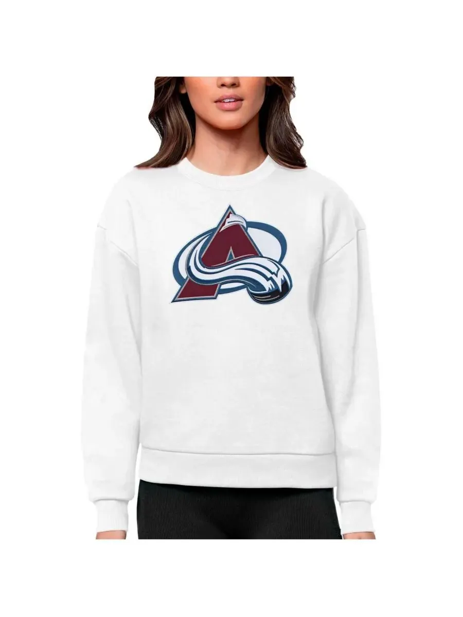 Antigua Женская белая толстовка с круглым вырезом Colorado Avalanche с основным логотипом команды — изображение 1 из 1, белый