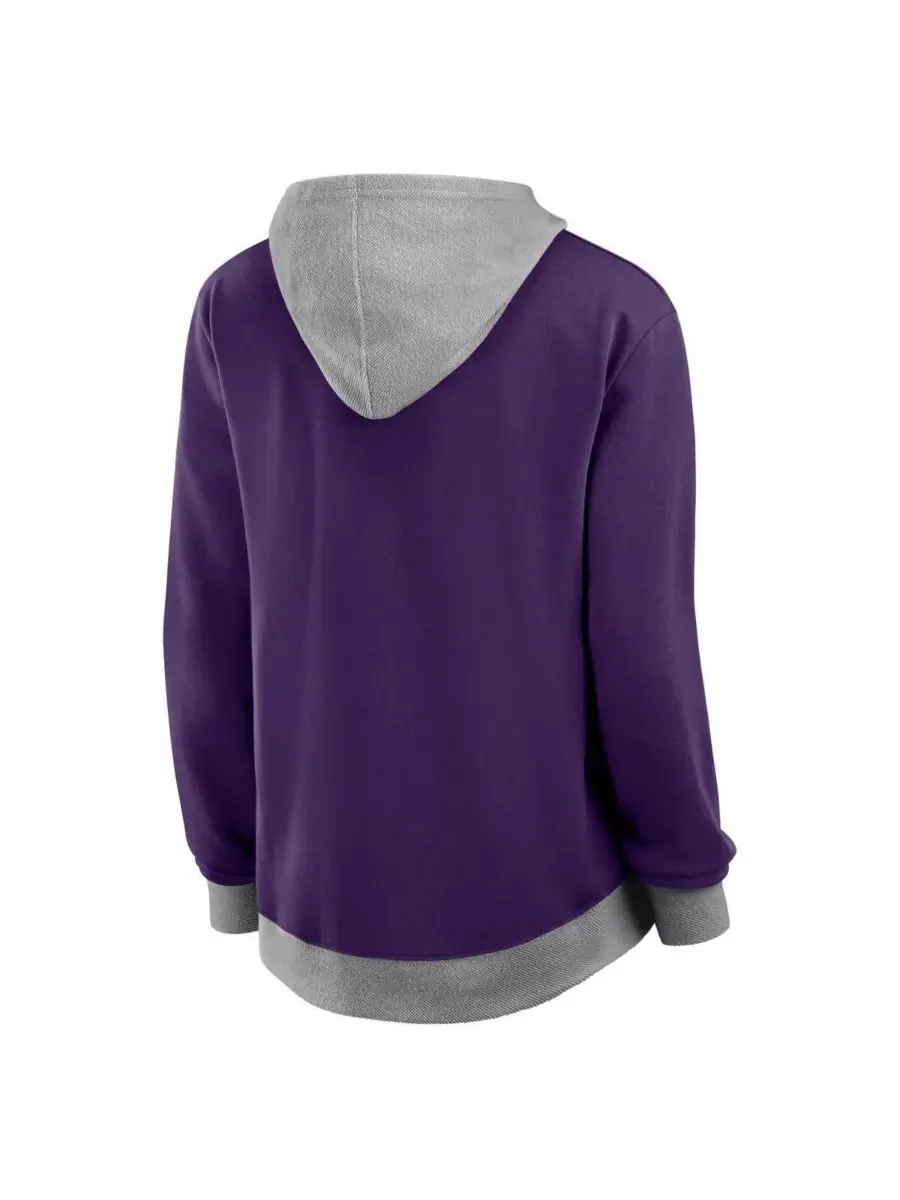Logo Athletic Женская фиолетовая толстовка на молнии Baltimore Ravens Hit It из французской — изображение 3 из 3, фиолетовый