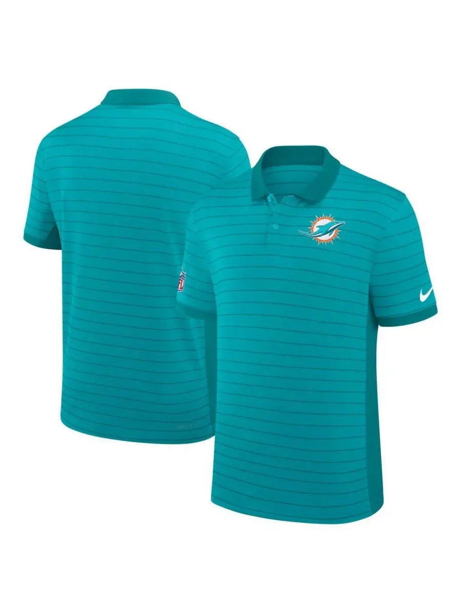 Мужская поло-рубашка Aqua Miami Dolphins Sideline Victory Stripe Performance Nike — изображение 1 из 3, голубой