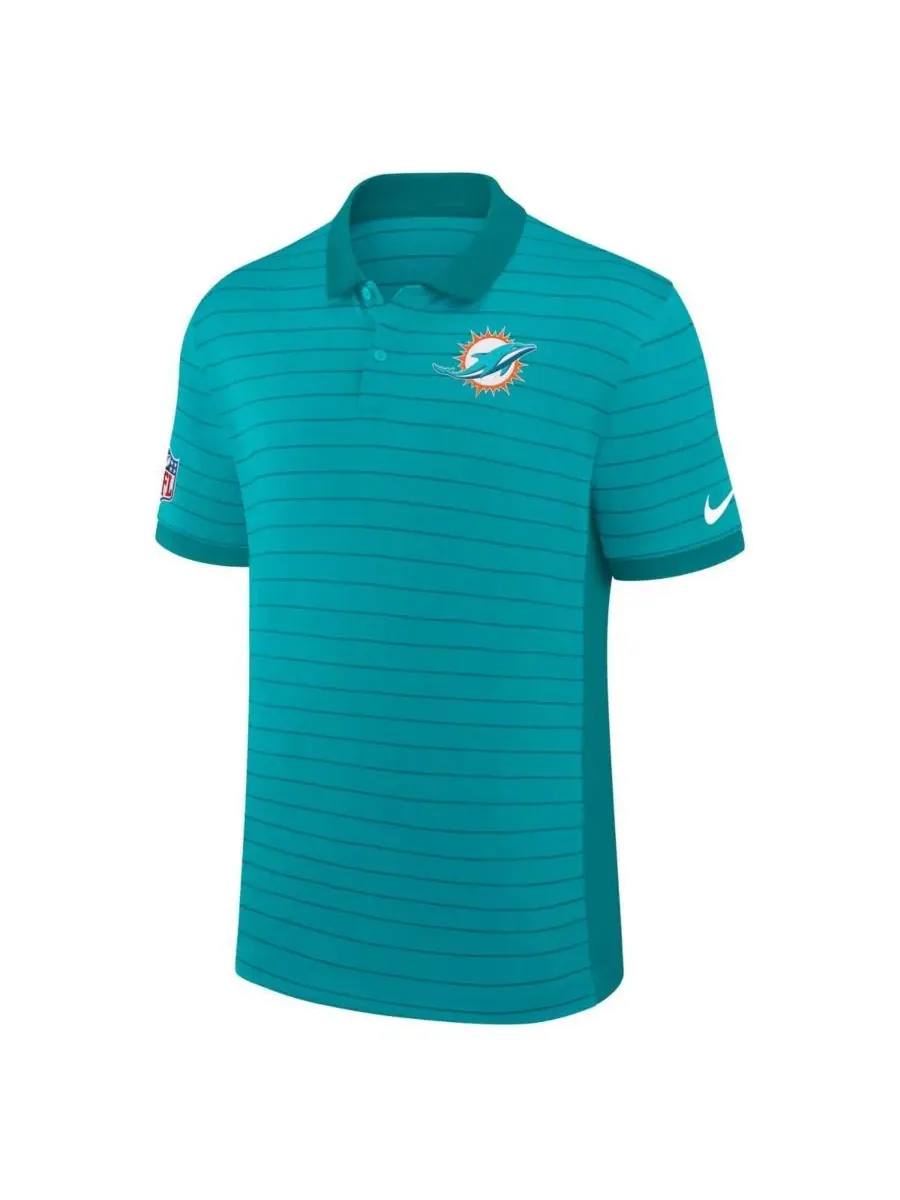Мужская поло-рубашка Aqua Miami Dolphins Sideline Victory Stripe Performance Nike — изображение 2 из 3, голубой