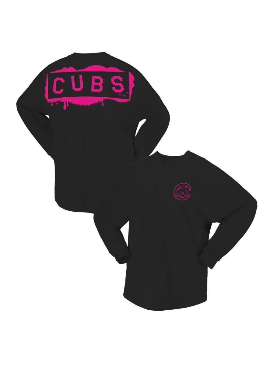 Fanatics Женская черная неоновая футболка с длинным рукавом Chicago Cubs — изображение 1 из 3, черный