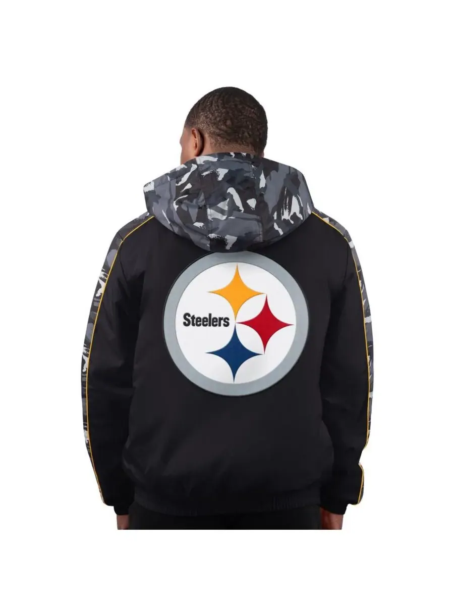 Starter Мужская черная куртка на молнии с символикой команды Pittsburgh Steelers Thursday Night — изображение 2 из 2, черный