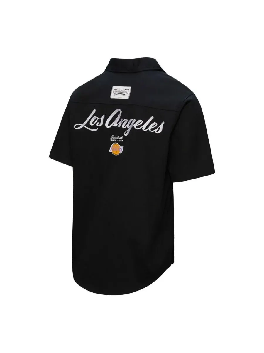 Mitchell & Ness Мужская черная футболка Los Angeles Lakers Hardwood Classics Camp — изображение 4 из 5, черный