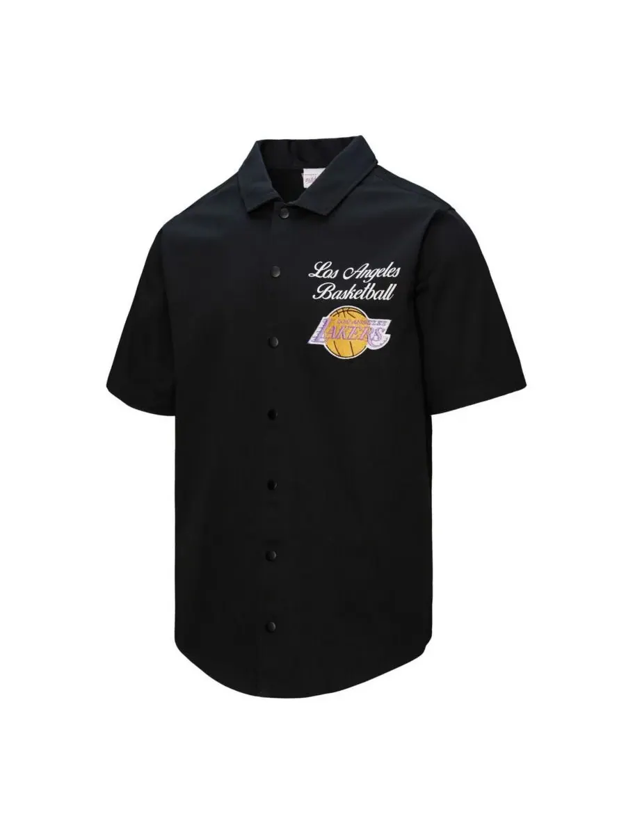 Mitchell & Ness Мужская черная футболка Los Angeles Lakers Hardwood Classics Camp — изображение 5 из 5, черный