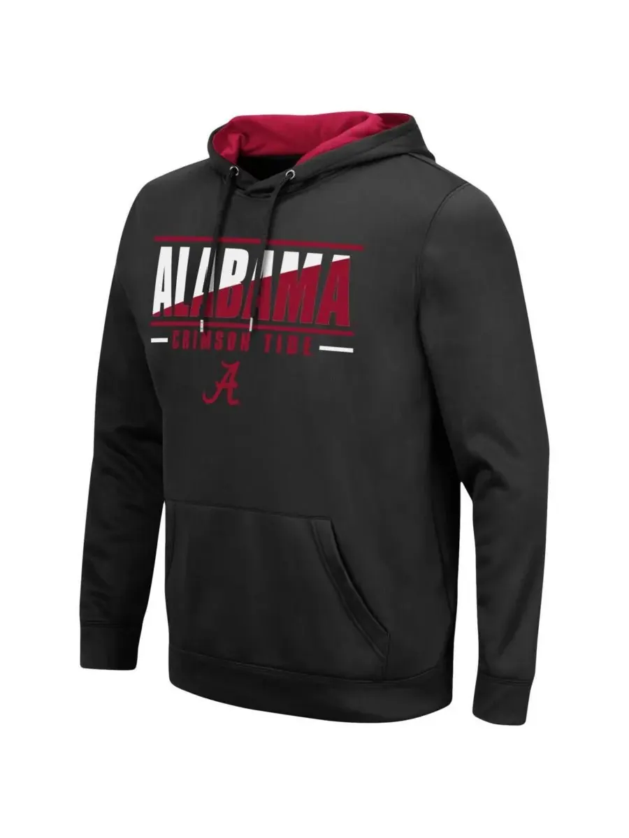Colosseum Мужская толстовка с капюшоном Alabama Crimson Tide Slash Stack 2.0 — изображение 2 из 3, черный
