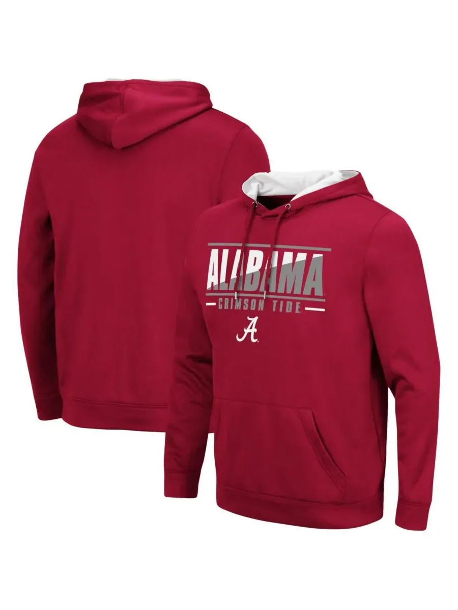 Colosseum Мужская толстовка с капюшоном Alabama Crimson Tide Slash Stack 2.0 — изображение 1 из 5, красный