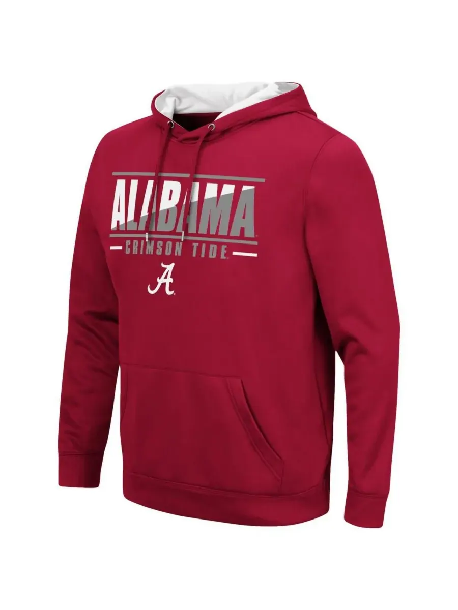 Colosseum Мужская толстовка с капюшоном Alabama Crimson Tide Slash Stack 2.0 — изображение 2 из 5, красный