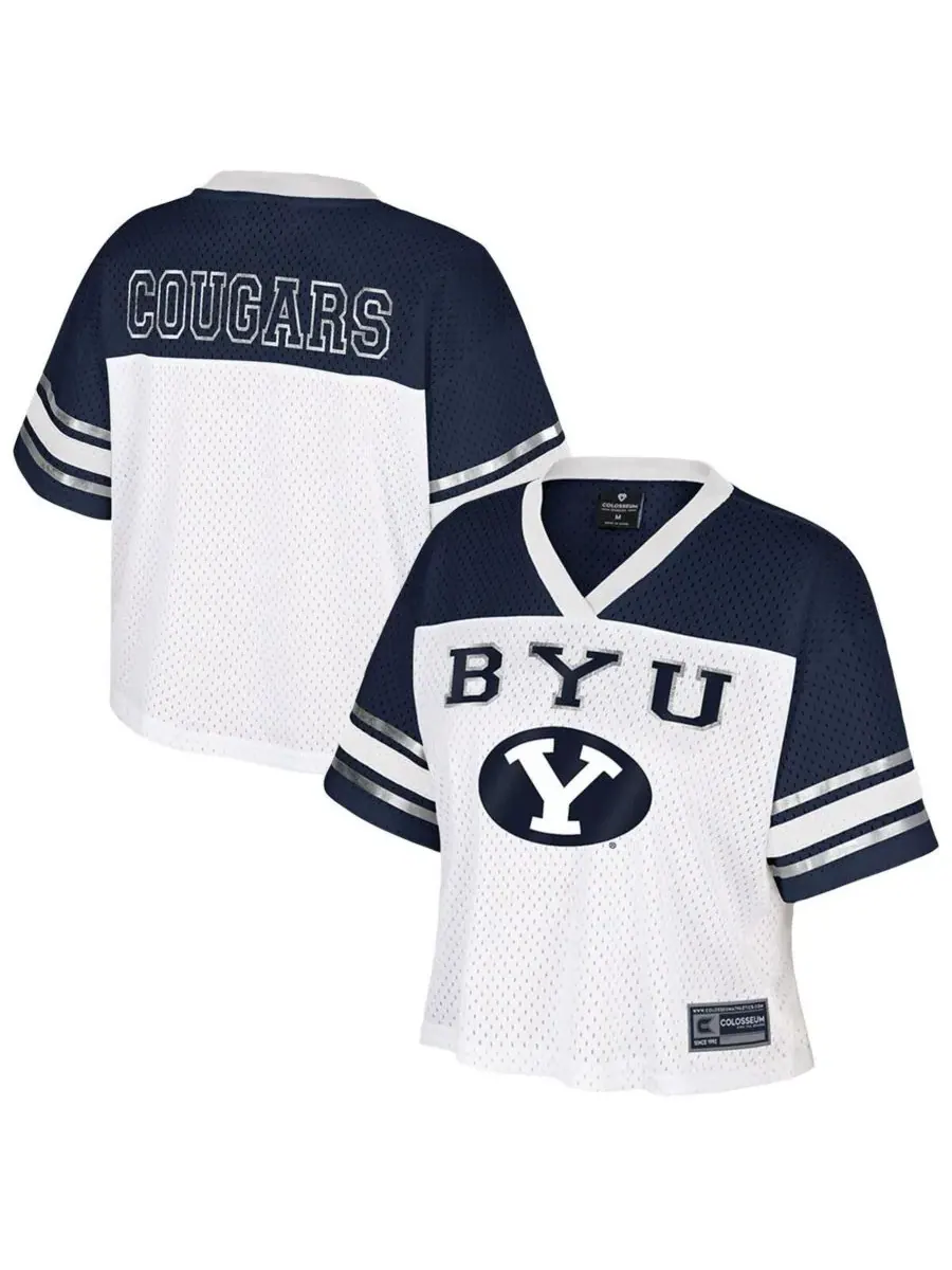 Colosseum Женская белая укороченная футболка BYU Cougars Treasure — изображение 1 из 3, белый