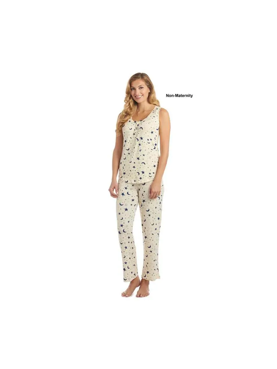 Комплект пижамы для беременных и кормящих мам Maternity Joy: майка и брюки Everly Grey, Twinkle — изображение 3 из 5