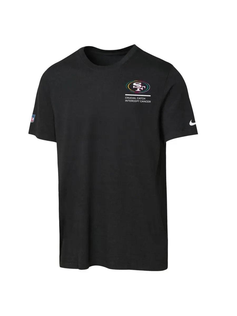 Nike Черная футболка Big Boys and Girls San Francisco 49ers 2025 NFL Crucial Catch Tri-Blend — изображение 2 из 3, черный