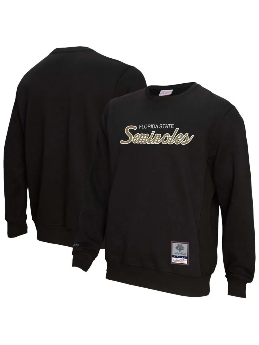 Mitchell & Ness Мужская черная толстовка с надписью "Florida State Seminoles Elite" — изображение 1 из 3, черный