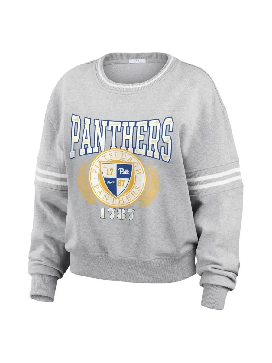 WEAR by Erin Andrews Женский свитер-пуловер Pitt Panthers в классическую полоску серого цвета — изображение 2 из 3, серый