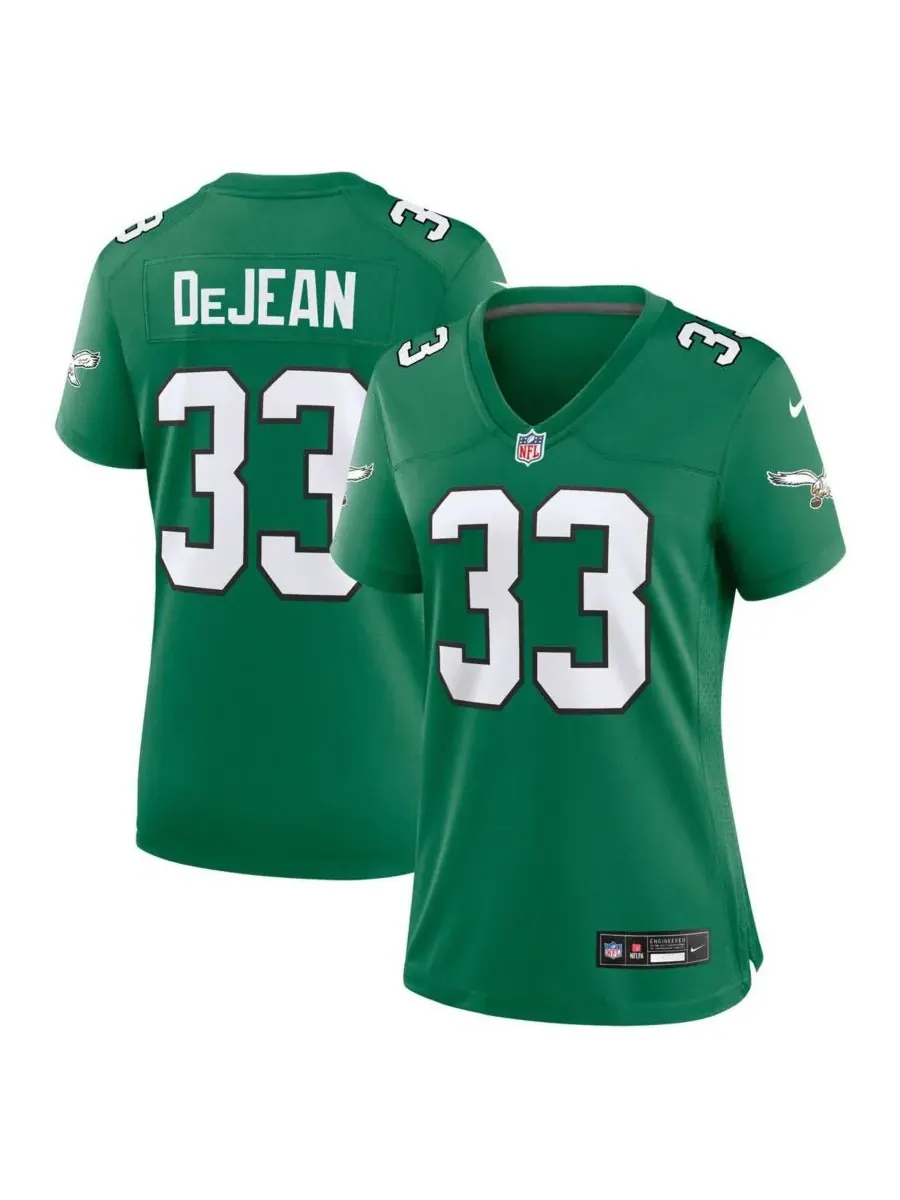 Nike Женская альтернативная игровая футболка Cooper DeJean Kelly Green Philadelphia Eagles — изображение 1 из 3, зеленый